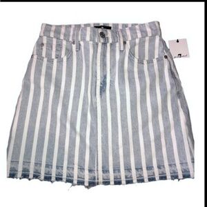 Seven 7 for all mankind striped denim distressed frayed hem‎ mini jeans size 24